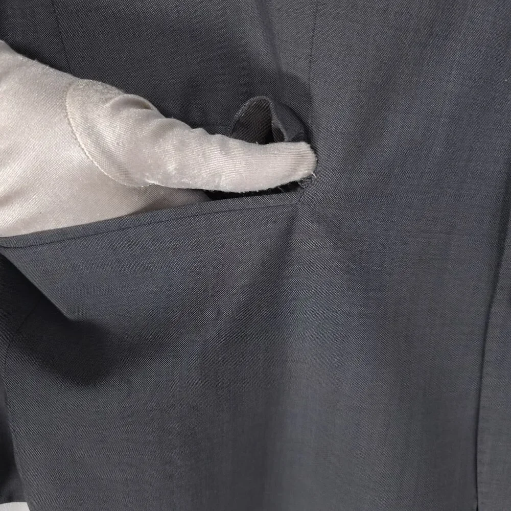 HUGO BOSS Men’s Sport Coat 44L Marzotto Italy Blazer Super 100‎ Gray Virgin Wool